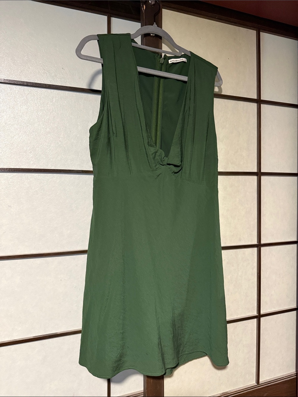 Abercrombie & Fitch Forest Green Sleeveless knot front Mini Dress